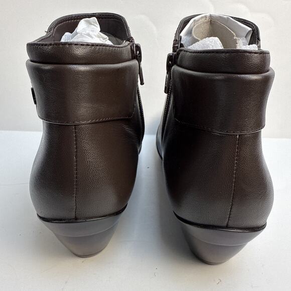 Naturalizer Haley Oxford Ankle Bootie Women's Sz 7 M Brown Leather Side Zip NWB - Picture 6 of 10